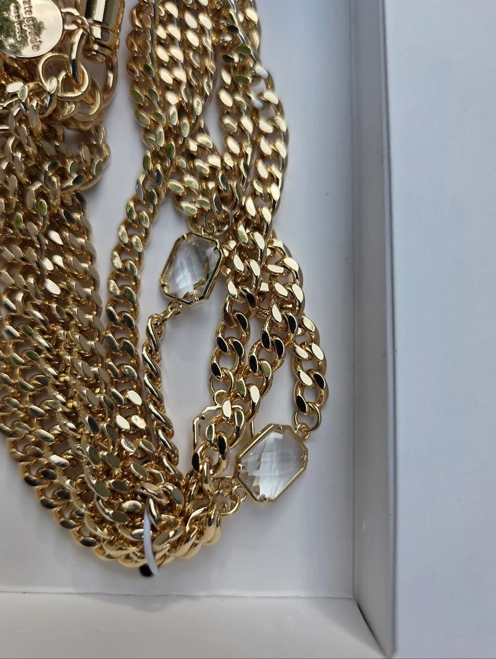 Kate Spade New York Phone Crossbody Chain In Gold-tone w/ Glass Rhinestones